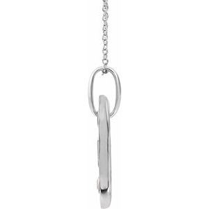 14K White Gold .05 CT Natural Diamond Initial A 16-18" Necklace