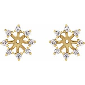 14K Yellow Gold 6 mm ID 1/2 CTW Natural Diamond Earring Jackets – image 2