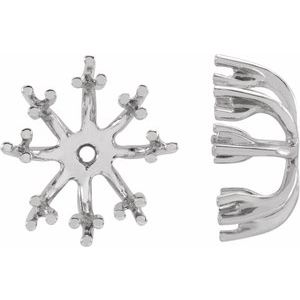 14K White Gold 6 mm ID Earring Jacket Mounting