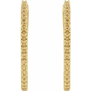 14K Yellow Gold 2.4 mm Round Inside-Outside 34.5 mm Hinged Hoop Earring Mountings – image 2