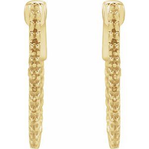 14K Yellow Gold 1.4 mm Round Inside-Outside 19 mm Hinged Hoop Earring Mountings – image 2