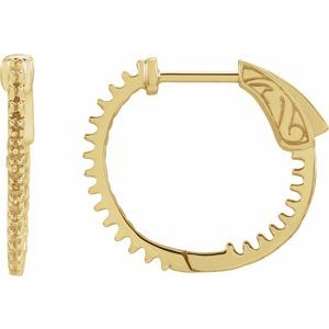 14K Yellow Gold 1.5 mm Round Inside-Outside 23 mm Hinged Hoop Earring Mountings