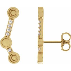 14K Yellow Gold .08 CTW Natural Diamond Semi-Set Ear Climbers