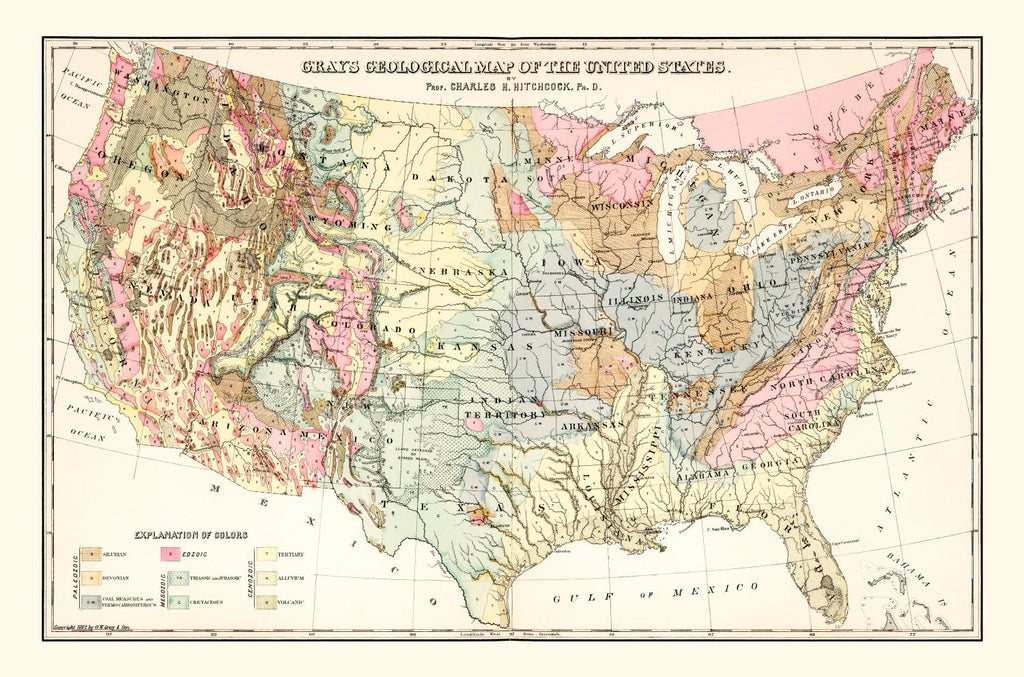 Geological Map of the United States 1882