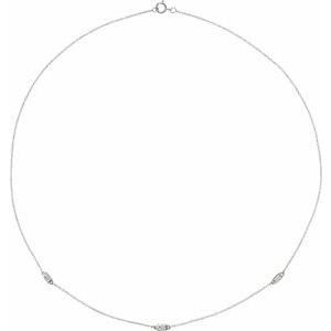 14K White Gold 1/5 CTW Natural Diamond 3-Station 20" Necklace