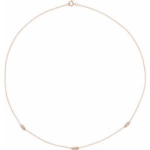 14K Rose Gold 1/5 CTW Natural Diamond 3-Station 20" Necklace