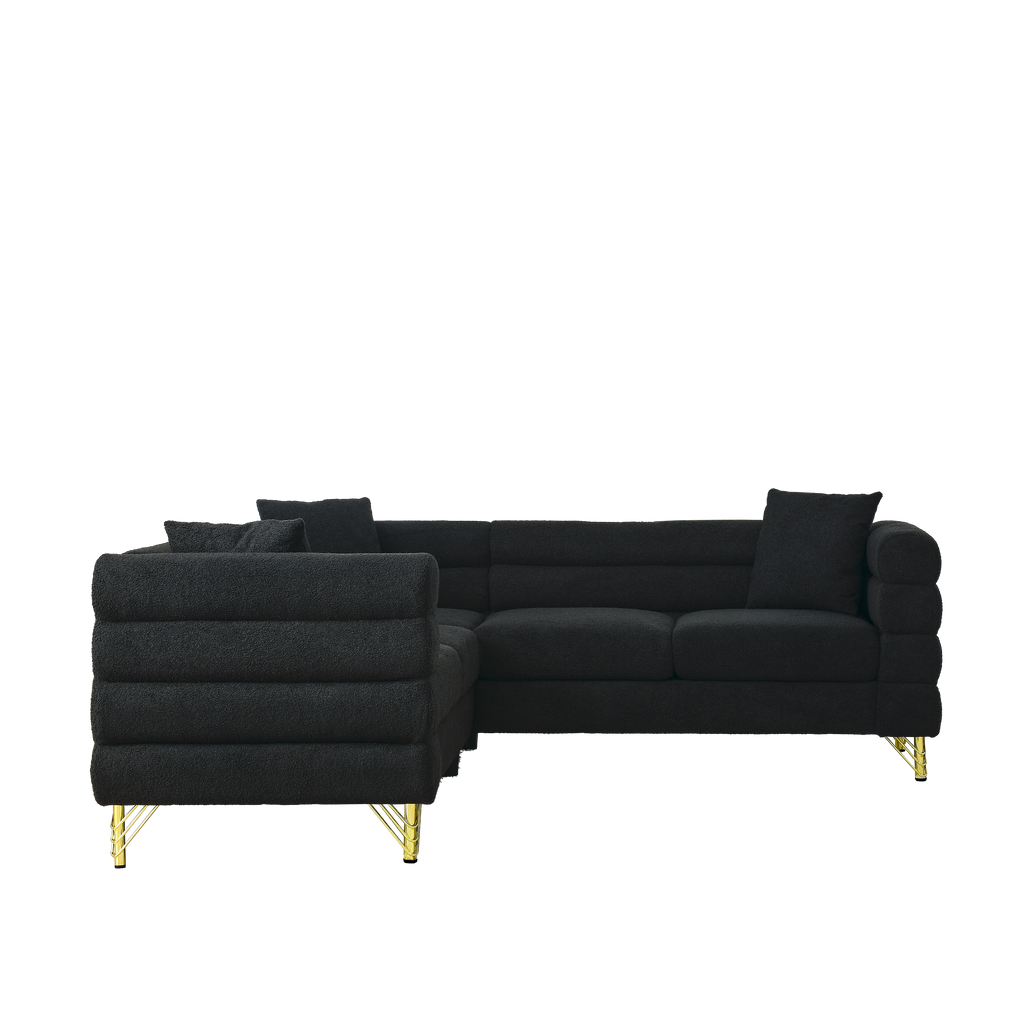 81.5-Inch Oversized Corner Sofa, L-Shaped Sectional Couch,   5-Seater Corner Sofas with 3 Cushions for Living Room, Bedroom, Apartment, Office