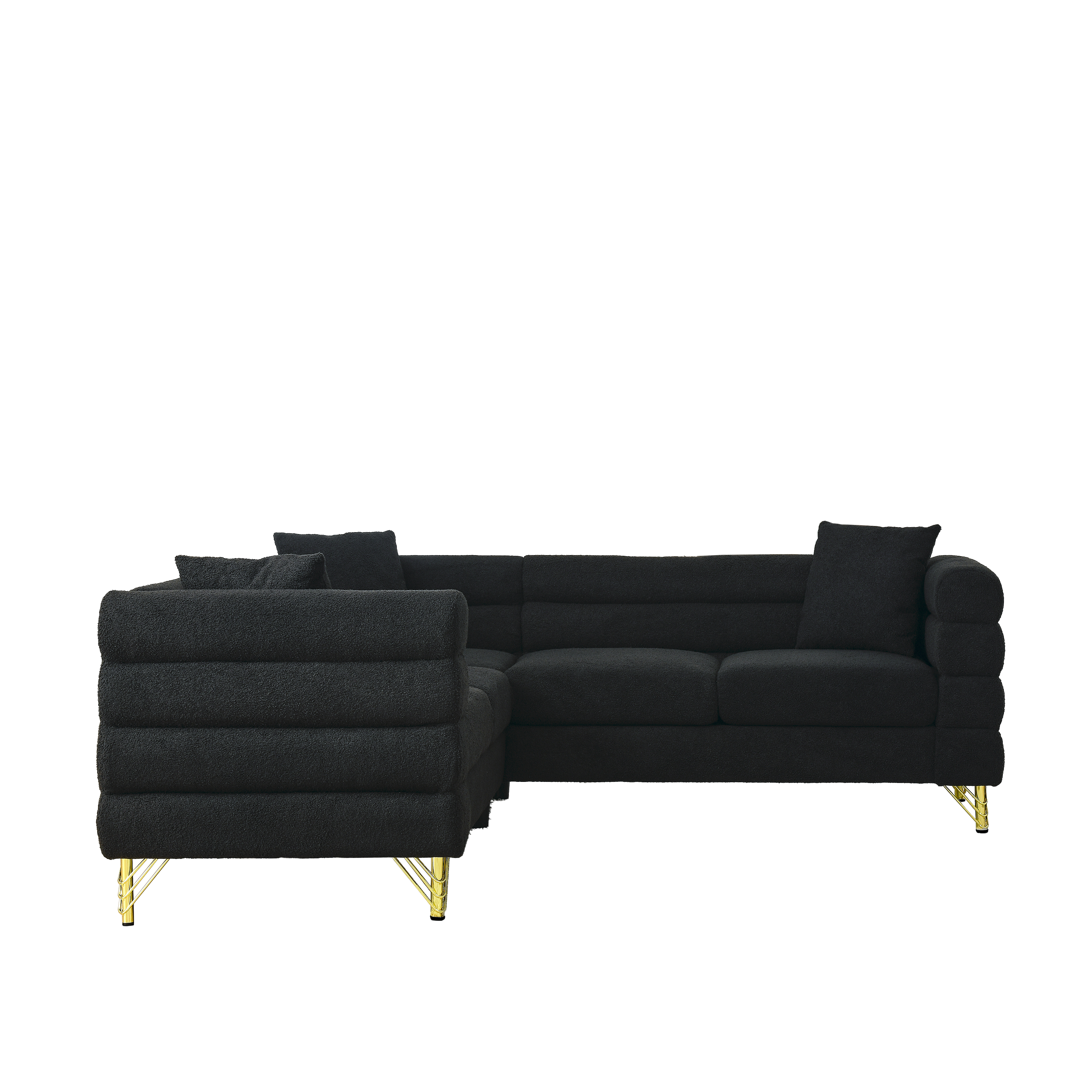 81.5-Inch Oversized Corner Sofa, L-Shaped Sectional Couch,   5-Seater Corner Sofas with 3 Cushions for Living Room, Bedroom, Apartment, Office