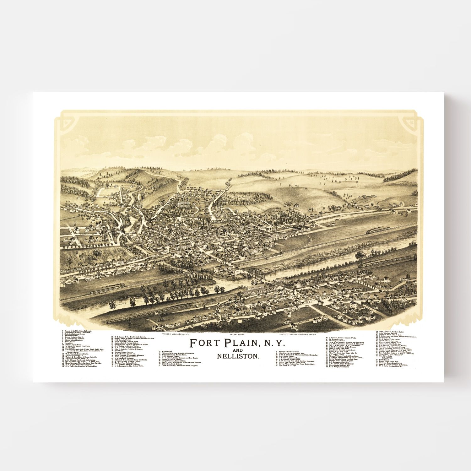 Vintage Map of Fort Plain, New York 1891