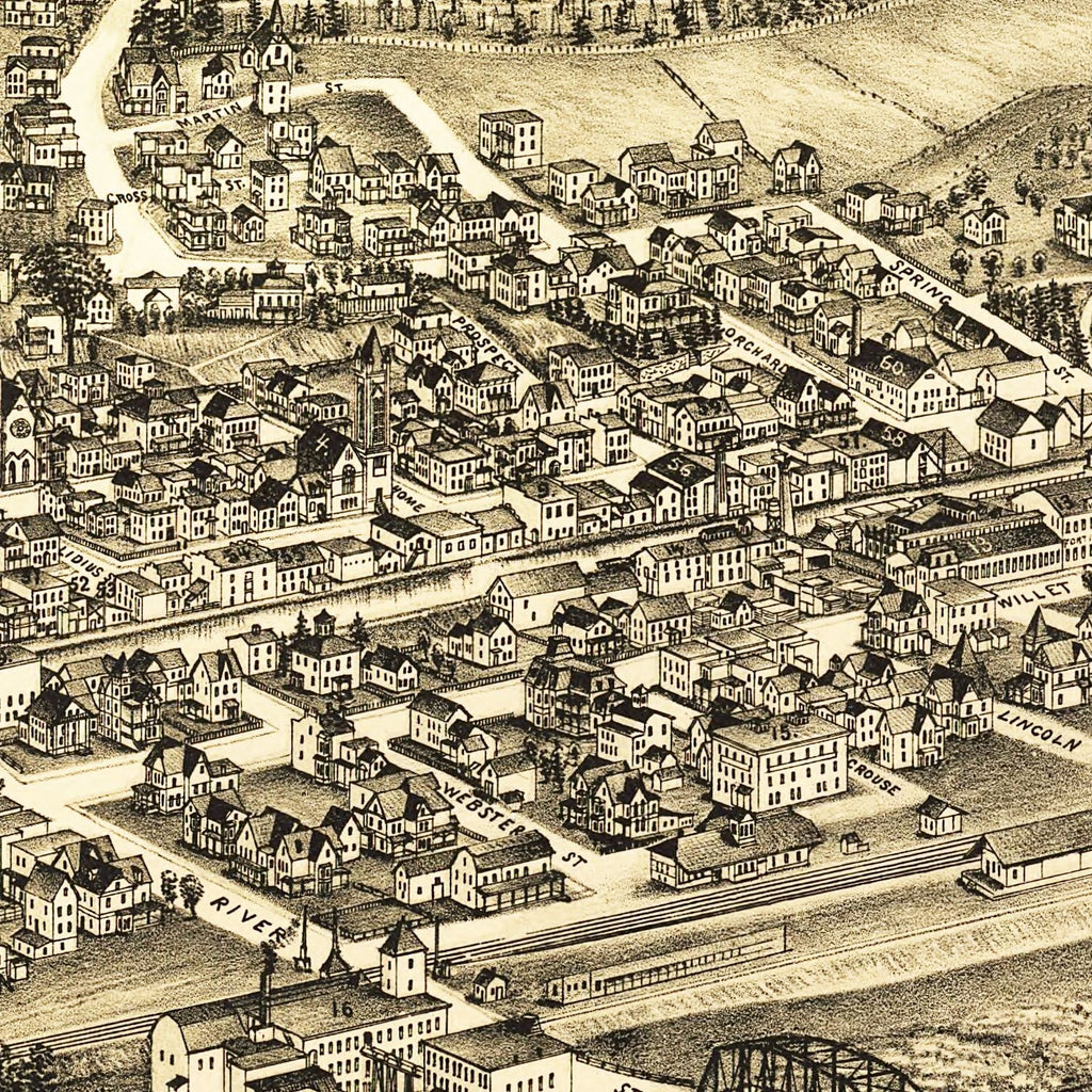 Vintage Map of Fort Plain, New York 1891