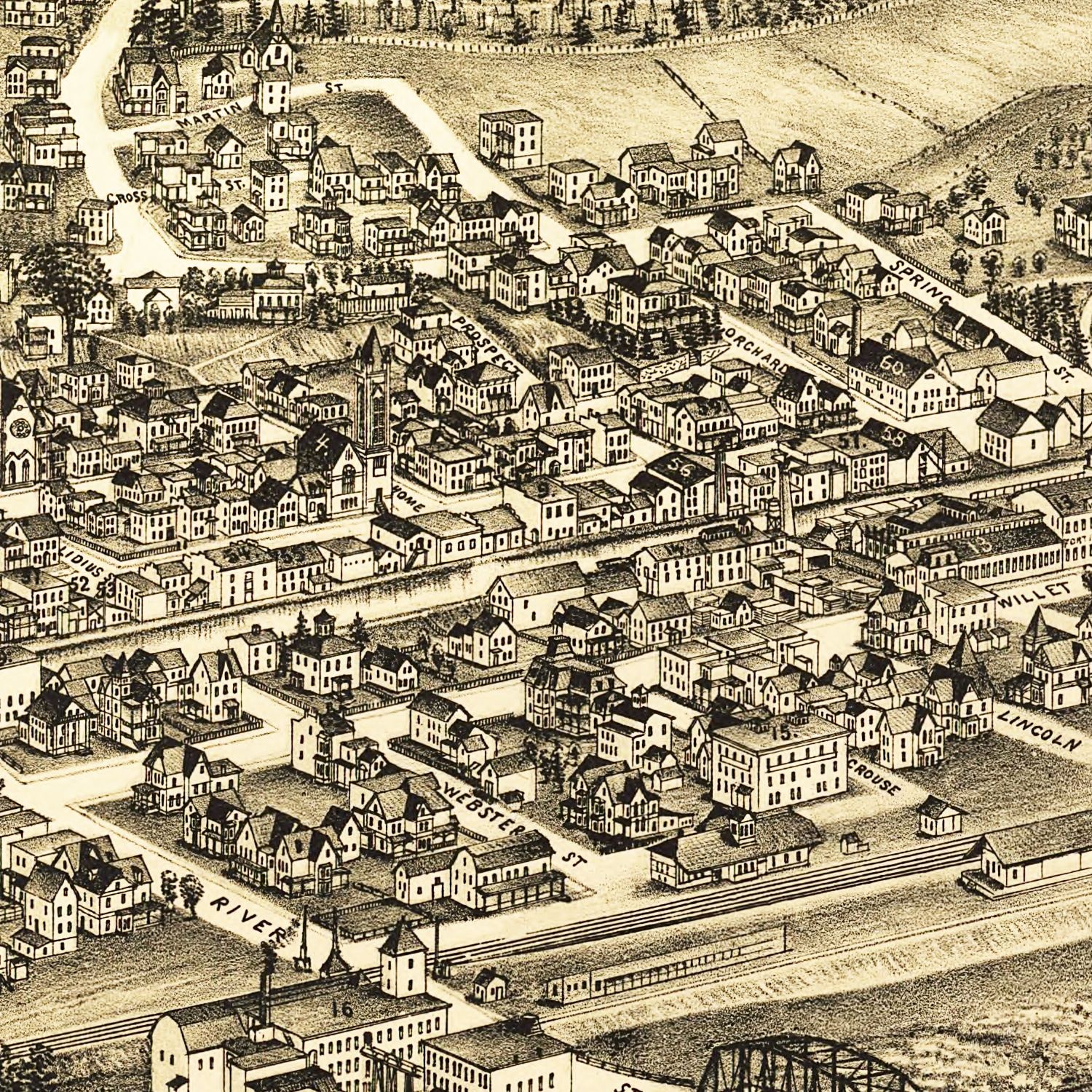 Vintage Map of Fort Plain, New York 1891