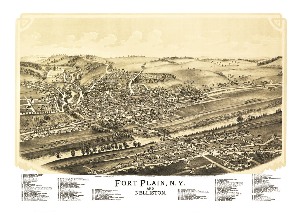 Vintage Map of Fort Plain, New York 1891