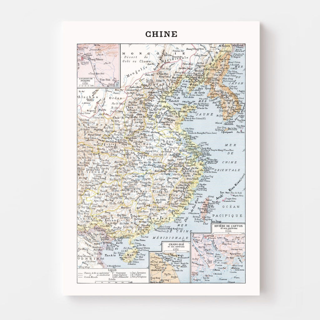 Vintage Map of China 1900