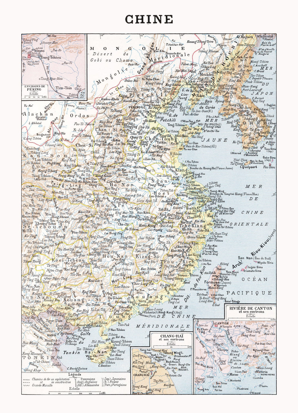 Vintage Map of China 1900