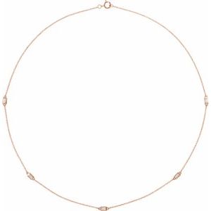 14K Rose Gold 1/3 CTW Natural Diamond 5-Station 24" Necklace