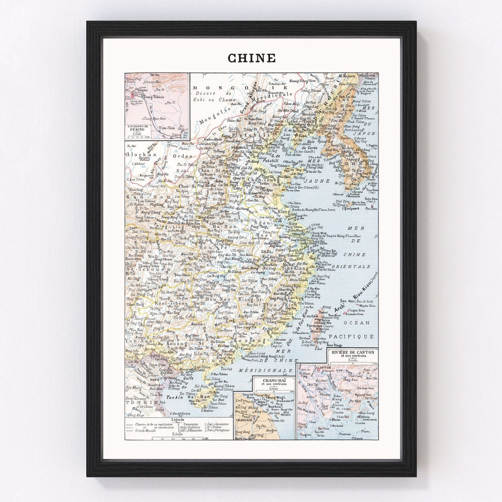 Vintage Map of China 1900