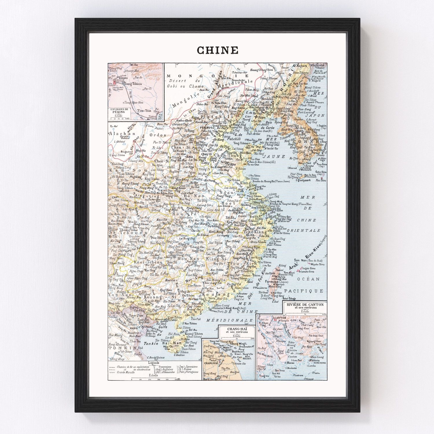 Vintage Map of China 1900