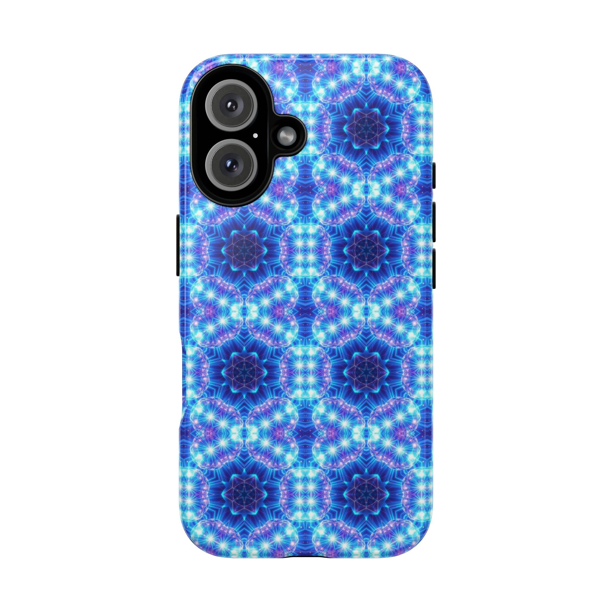 Blue Mandalas with Neon Lights Tough Phone Cases