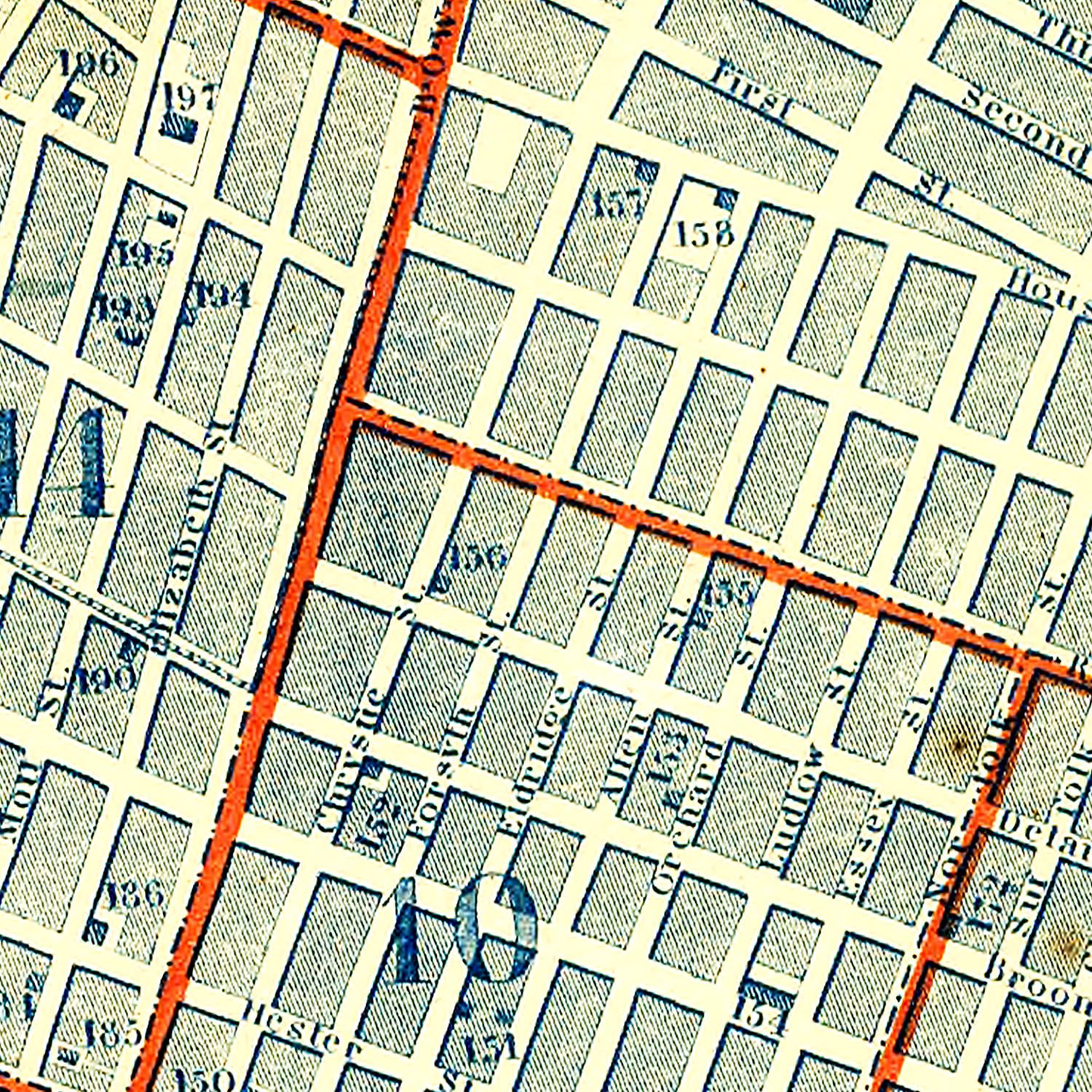 Vintage Map of New York City, New York 1846