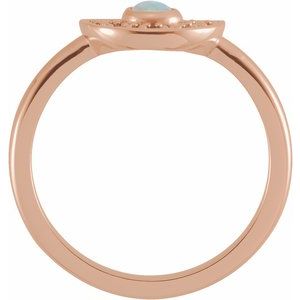 14K Rose Gold Natural Ethiopian Opal & Natural Pink Sapphire Fan Ring