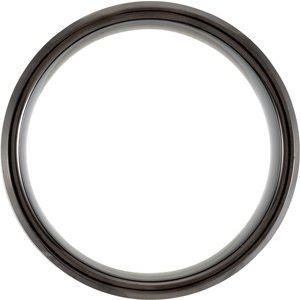 Black & Blue PVD Tungsten 8 mm Beveled-Edge Grooved Comfort-Fit Band Size 13.5