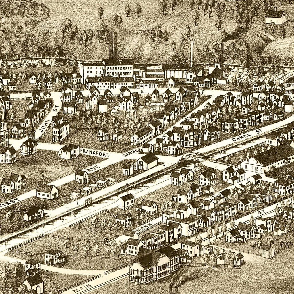 Vintage Map of Frankfort, New York 1887