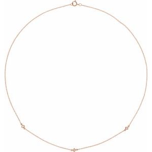 14K Rose Gold 1/6 CTW Natural Diamond 3-Station 20" Necklace