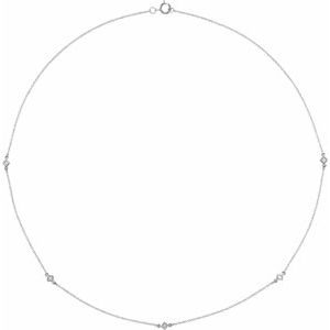 14K White Gold 1/4 CTW Natural Diamond 5-Station 24" Necklace