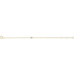 14K Yellow Gold Imitation Diamond Youth Birthstone 4 1/2-5 1/2" Bracelet – image 2