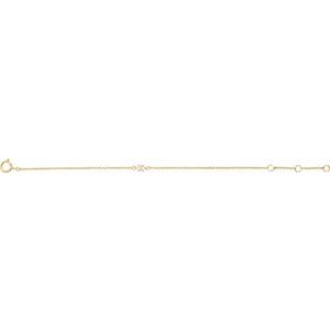14K Yellow Gold Imitation Pearl Youth Birthstone 4 1/2-5 1/2" Bracelet – image 2