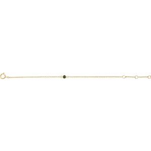 14K Yellow Gold Imitation Peridot Youth Birthstone 4 1/2-5 1/2" Bracelet – image 2