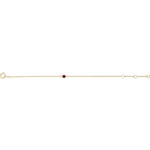 14K Yellow Gold Imitation Mozambique Garnet Youth Birthstone 4 1/2-5 1/2" Bracelet – image 2