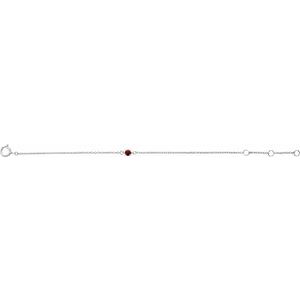 14K White Gold Imitation Mozambique Garnet Youth Birthstone 4 1/2-5 1/2" Bracelet – image 2