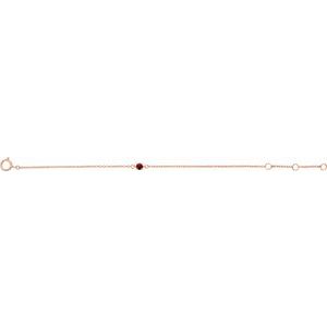 14K Rose Gold Imitation Mozambique Garnet Youth Birthstone 4 1/2-5 1/2" Bracelet – image 2