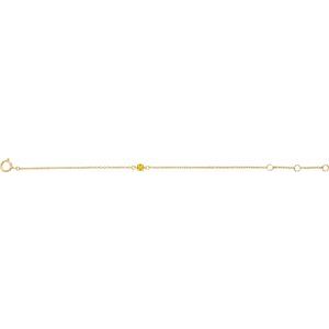 14K Yellow Gold Imitation Citrine Youth Birthstone 4 1/2-5 1/2" Bracelet