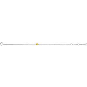 14K White Gold Imitation Citrine Youth Birthstone 4 1/2-5 1/2" Bracelet – image 2