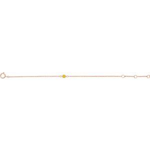 14K Rose Gold Imitation Citrine Youth Birthstone 4 1/2-5 1/2" Bracelet – image 2