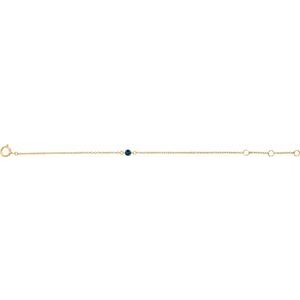 14K Yellow Gold Imitation Blue Sapphire Youth Birthstone 4 1/2-5 1/2" Bracelet – image 2