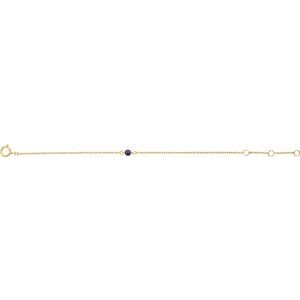 14K Yellow Gold Imitation Amethyst Youth Birthstone 4 1/2-5 1/2" Bracelet