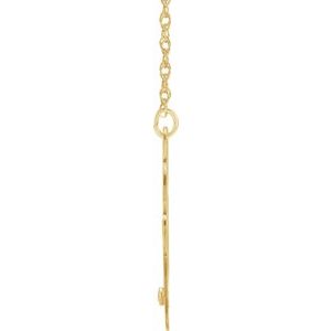 10K Yellow Gold 15 mm 3-Initials Imitation Citrine Script Monogram 18" Necklace