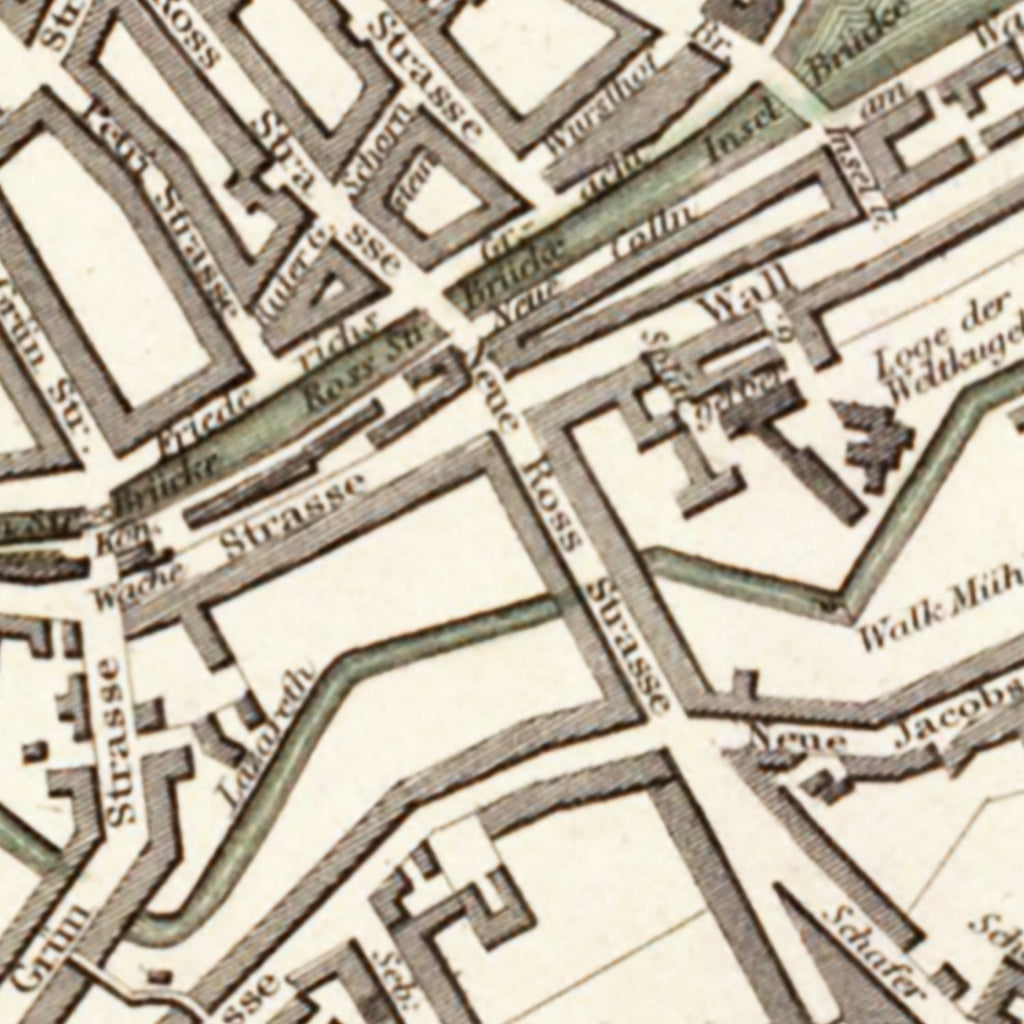 Vintage Map of Berlin, Germany 1833