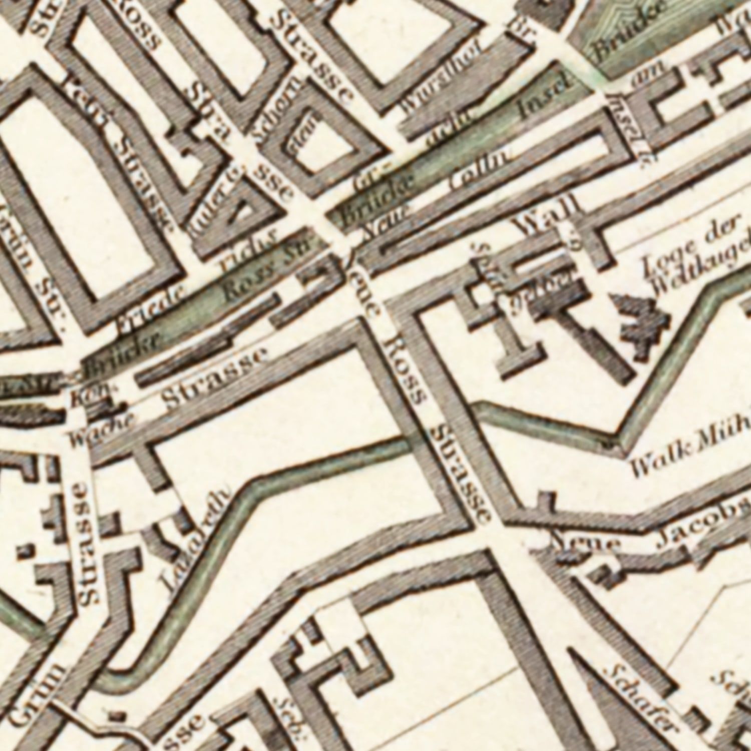 Vintage Map of Berlin, Germany 1833
