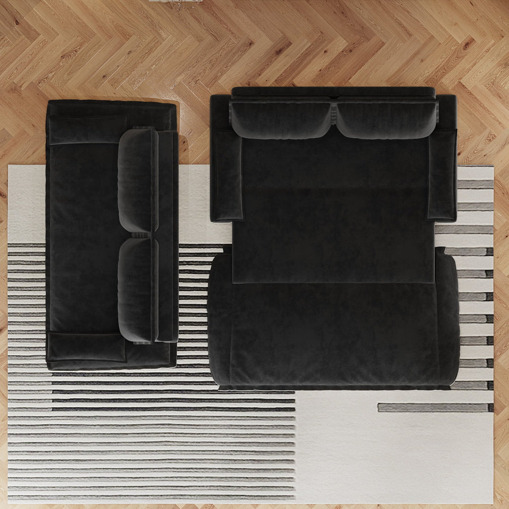73.2' Queen Pull Out Sofa Bed,3-in-1 Convertible Sleeper Sofa,Multi-Functional Velvet Loveseat Bed,Black(Old Sku:W1885S00050)