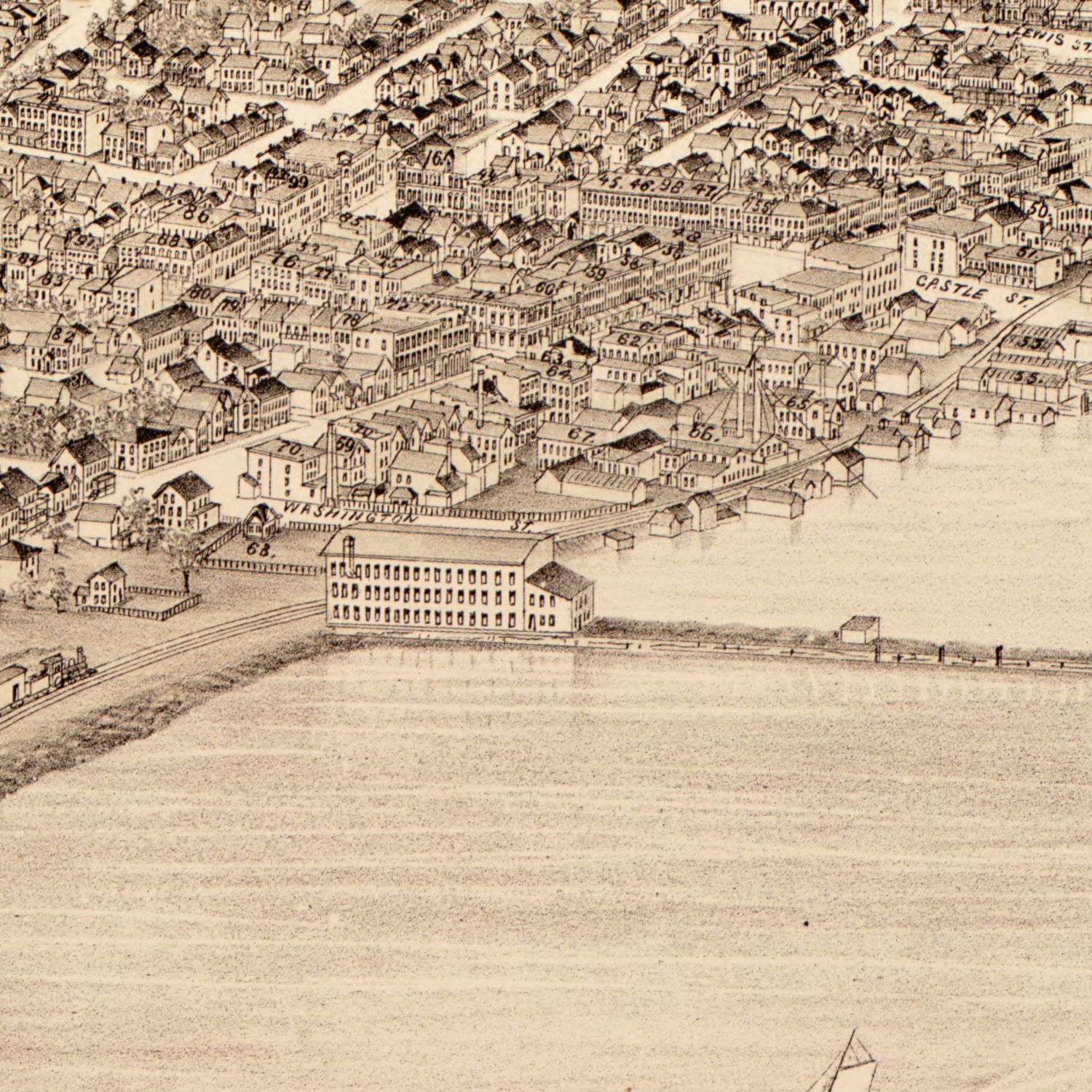 Vintage Map of Geneva, New York 1893