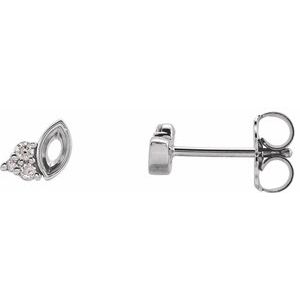 Platinum 4x2 mm Marquise .05 CTW Natural Diamond Semi-Set Earrings