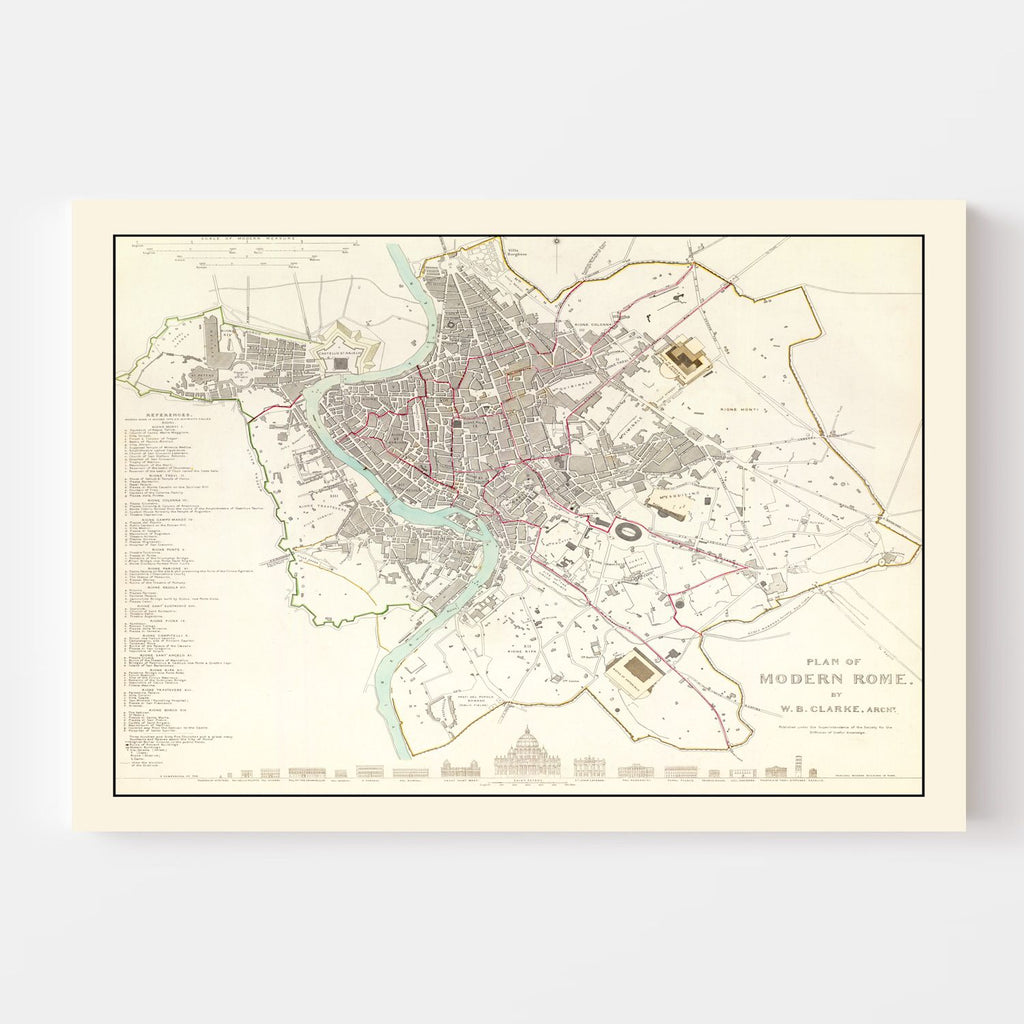 Vintage Map of Stockholm, Sweden 1838