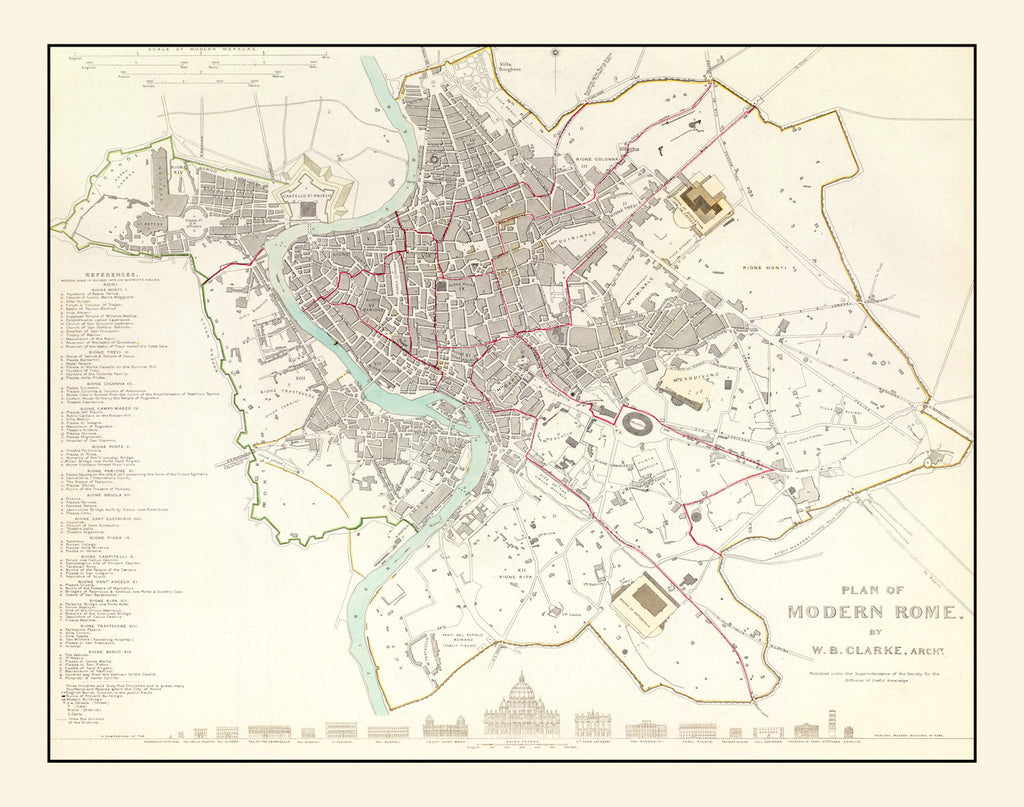 Vintage Map of Stockholm, Sweden 1838