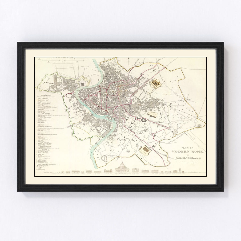 Vintage Map of Stockholm, Sweden 1838