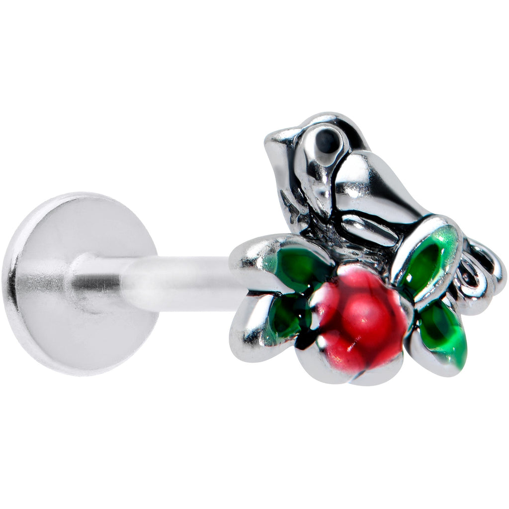 16G 5/16 Perching Bird Flower Labret Monroe Tragus