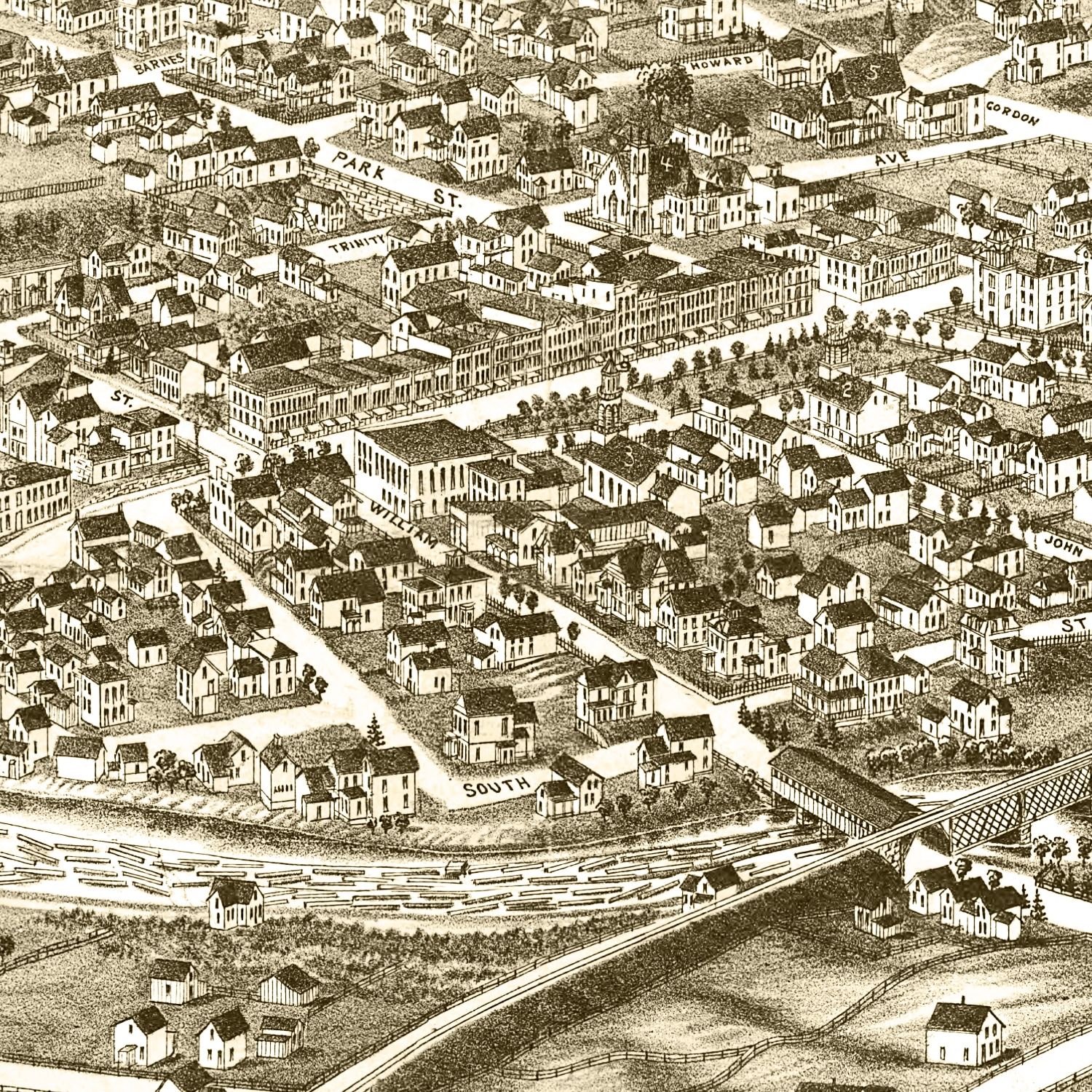 Vintage Map of Gouverneur, New York 1885